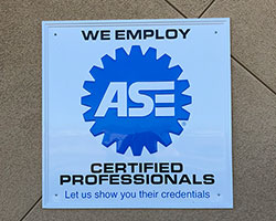 We Employ ASE Certified Professionals